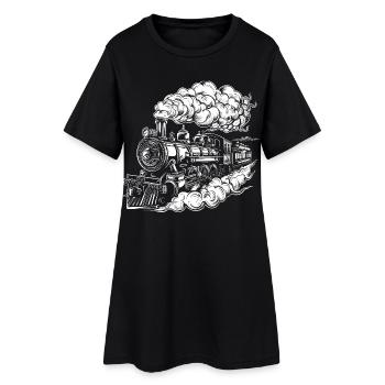Graphiques de locomotives à vapeur - Robe T-shirt Femme - noir - Devant
