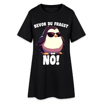 Avant que vous ne demandiez : Non ! Pingouin Sarcasme Dessin animé - Robe T-shirt Femme - noir - Devant