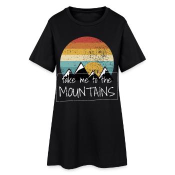 Randonnées pédestres - Robe T-shirt Femme - noir - Devant