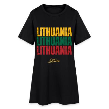 Flag of Lithuania, Lithuanian pride - Women’s T-Shirt Dress - black - Front