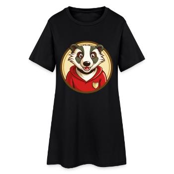 blaireau coloré kawaii dessin animé personnage clipart - Robe T-shirt Femme - noir - Devant