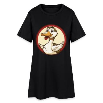 oie coloré kawaii personnage de dessin animé clipart - Robe T-shirt Femme - noir - Devant