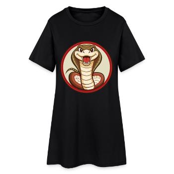 Cobra coloré Kawaii Dessin animé Personnage Clipart - Robe T-shirt Femme - noir - Devant