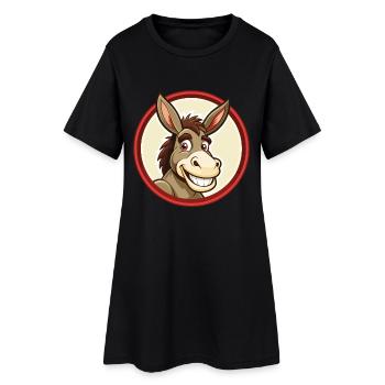 Âne Coloré Kawaii Dessin Animé Personnage Clipart - Robe T-shirt Femme - noir - Devant