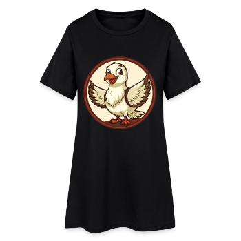 Colombe Coloré Kawaii Dessin Animé Personnage Clipart Animal de compagnie - Robe T-shirt Femme - noir - Devant