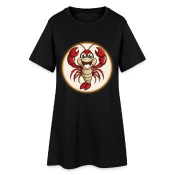 Craw coloré Kawaii dessin animé personnage Clipart Animal de compagnie - Robe T-shirt Femme - noir - Devant