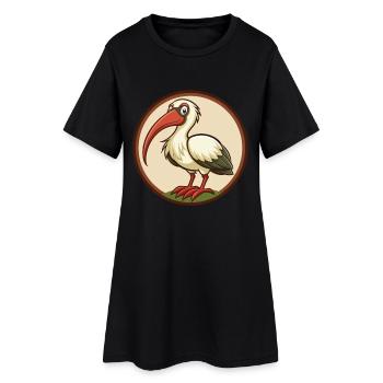 Ibis Bunt Kawaii Cartoon Figur Clipart Haustier - Frauen T-Shirt-Kleid - Schwarz - Vorne
