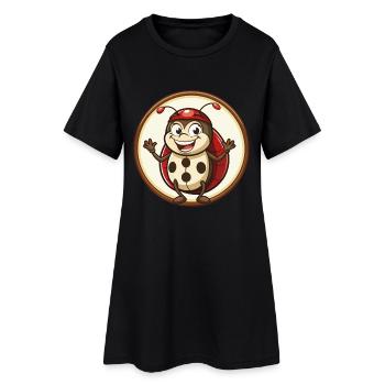 Marienkäfer Bunte Kawaii Cartoon Figur Clipart - Frauen T-Shirt-Kleid - Schwarz - Vorne