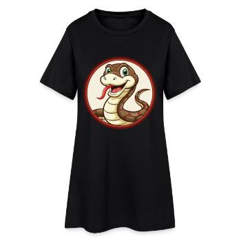 serpent coloré kawaii dessin animé personnage clipart - Robe T-shirt Femme - noir - Devant