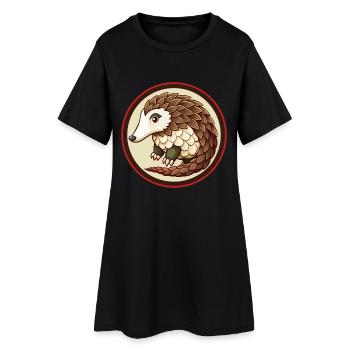 Schuppentier Bunte Kawaii Cartoon Figur Clipart - Frauen T-Shirt-Kleid - Schwarz - Vorne