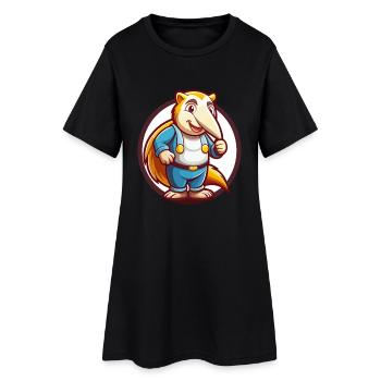 fourmilier drôle kawaii dessin animé clipart animal de compagnie - Robe T-shirt Femme - noir - Devant