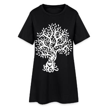 Arbre de vie au coeur de la nature blanc - Robe T-shirt Femme - noir - Devant