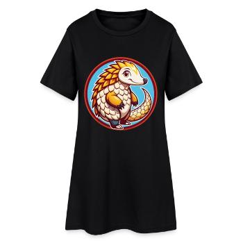 Schuppentier Lustige Kawaii Cartoon Clipart Tier Haustier - Frauen T-Shirt-Kleid - Schwarz - Vorne