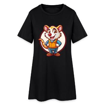 Possum Lustig Kawaii Cartoon Clipart Tier Haustier - Frauen T-Shirt-Kleid - Schwarz - Vorne