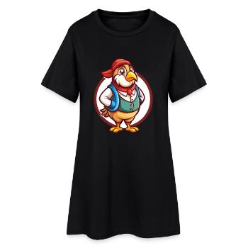 perdrix drôle kawaii dessin animé clipart animal de compagnie - Robe T-shirt Femme - noir - Devant