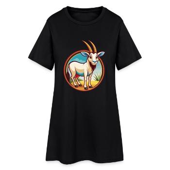 Oryx mignon drôle Kawaii dessin animé Clipart animal de compagnie - Robe T-shirt Femme - noir - Devant
