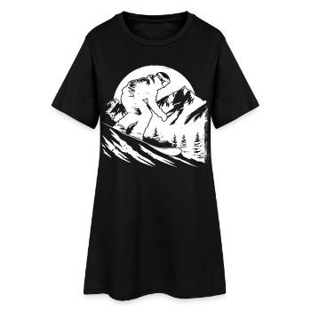 Croquis de snowboarder - Robe T-shirt Femme - noir - Devant
