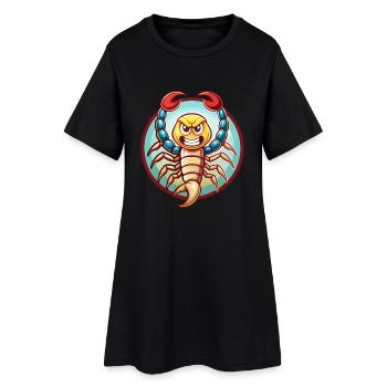 Scorpion Drôle Kawaii Dessin animé Clipart Animal Animal de compagnie - Robe T-shirt Femme - noir - Devant