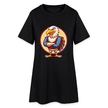 vautour drôle kawaii dessin animé clipart animal de compagnie - Robe T-shirt Femme - noir - Devant