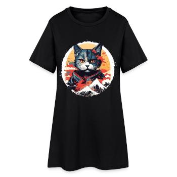 Style manga chat - Robe T-shirt Femme - noir - Devant