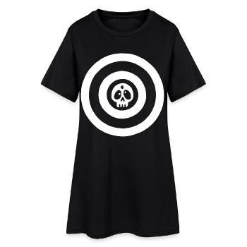 Tête de mort cible blanche - Robe T-shirt Femme - noir - Devant