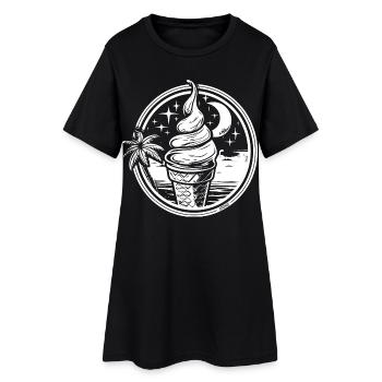Eis Zeichnung - Frauen T-Shirt-Kleid - Schwarz - Vorne