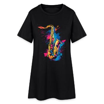 Saxophone Graffiti - Robe T-shirt Femme - noir - Devant