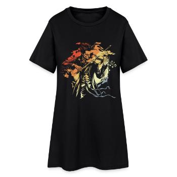 Geigenspieler - Frauen T-Shirt-Kleid - Schwarz - Vorne