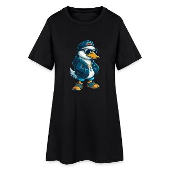 Gans Cool Cartoon Figur Kawaii Clipart - Frauen T-Shirt-Kleid - Schwarz - Vorne