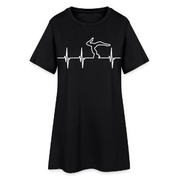 Yoga Lovers ECG Heartline - Women’s T-Shirt Dress - black - Front