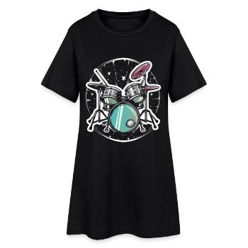 Drums Graphics - Women’s T-Shirt Dress - black - Front