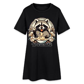 Vareniki raton laveur Cadeau mignon - Robe T-shirt Femme - noir - Devant