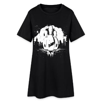 Dessin de bowling - Robe T-shirt Femme - noir - Devant