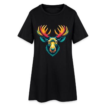 orignal mignon kawaii dessin animé clipart visage d’animal - Robe T-shirt Femme - noir - Devant