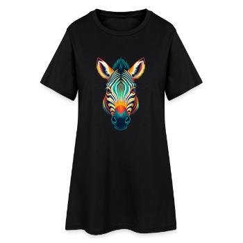 zèbre mignon kawaii dessin animé clipart visage d’animal - Robe T-shirt Femme - noir - Devant