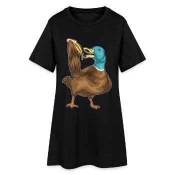 Pizza au canard - Robe T-shirt Femme - noir - Devant