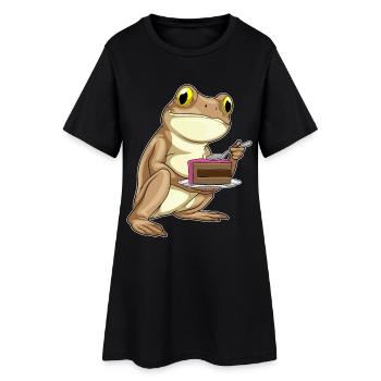 Gâteau de grenouille - Robe T-shirt Femme - noir - Devant
