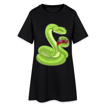 Schlange Gamer Controller - Frauen T-Shirt-Kleid - Schwarz - Vorne