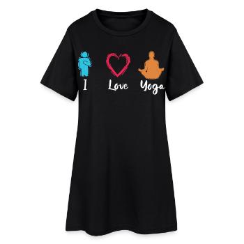 J’adore le yoga - Robe T-shirt Femme - noir - Devant