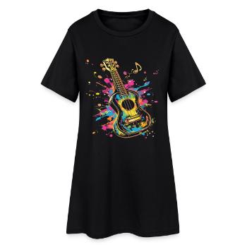 Ukulélé Street Art - Robe T-shirt Femme - noir - Devant