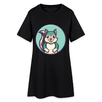 écureuil kawaii dessin animé personnage animal visage d’animal de compagnie - Robe T-shirt Femme - noir - Devant