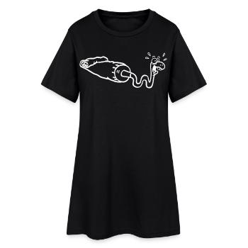 Serpent blanc et tube de gouache - Robe T-shirt Femme - noir - Devant