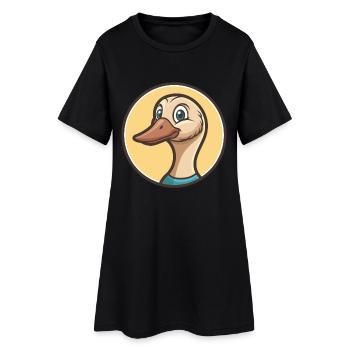 oie kawaii dessin animé personnage animal visage d’animal de compagnie - Robe T-shirt Femme - noir - Devant