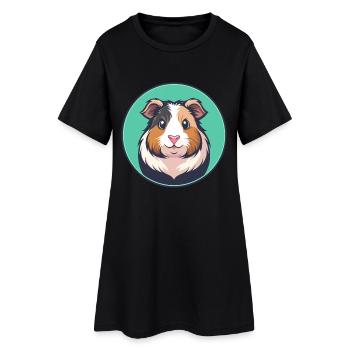 cochon d’Inde Kawaii dessin animé personnage visage d’animal - Robe T-shirt Femme - noir - Devant