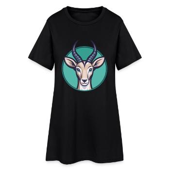 antilope kawaii dessin animé personnage animal visage d’animal de compagnie - Robe T-shirt Femme - noir - Devant