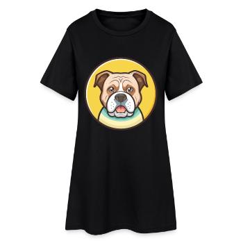 Dessin animé de race de chien bouledogue américain kawaii clipart - Robe T-shirt Femme - noir - Devant