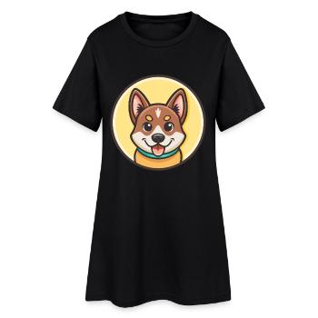 Personnage de dessin animé de race de chien Bankhar Kawaii Clipart - Robe T-shirt Femme - noir - Devant