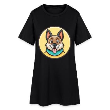 Dessin animé kawaii de race de chien Bakharwal - Robe T-shirt Femme - noir - Devant