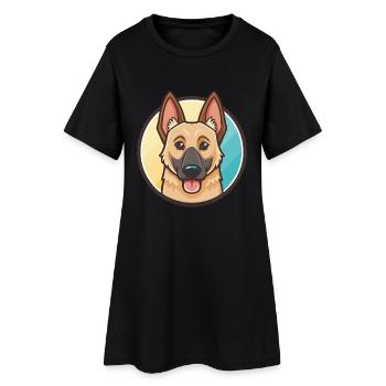 Belge Laekenois Chien Race Dessin animé Kawaii Clipart - Robe T-shirt Femme - noir - Devant