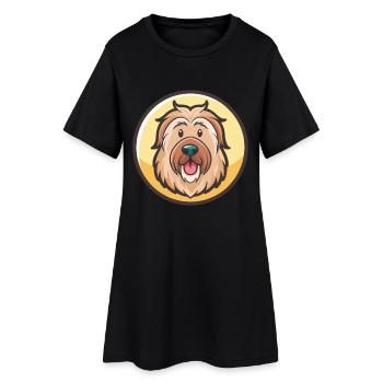 Briard Dog Breed Cartoon Kawaii Clipart Animal Pet - Women’s T-Shirt Dress - black - Front